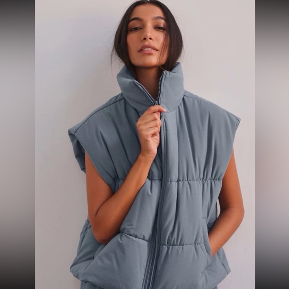 alo Incline Puffer Vest Steel Grey Size XS